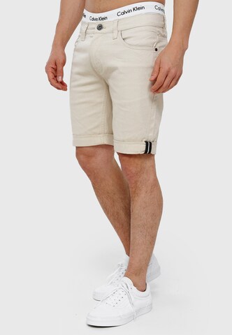 INDICODE JEANS Regular Trousers 'Villeurbanne' in Beige
