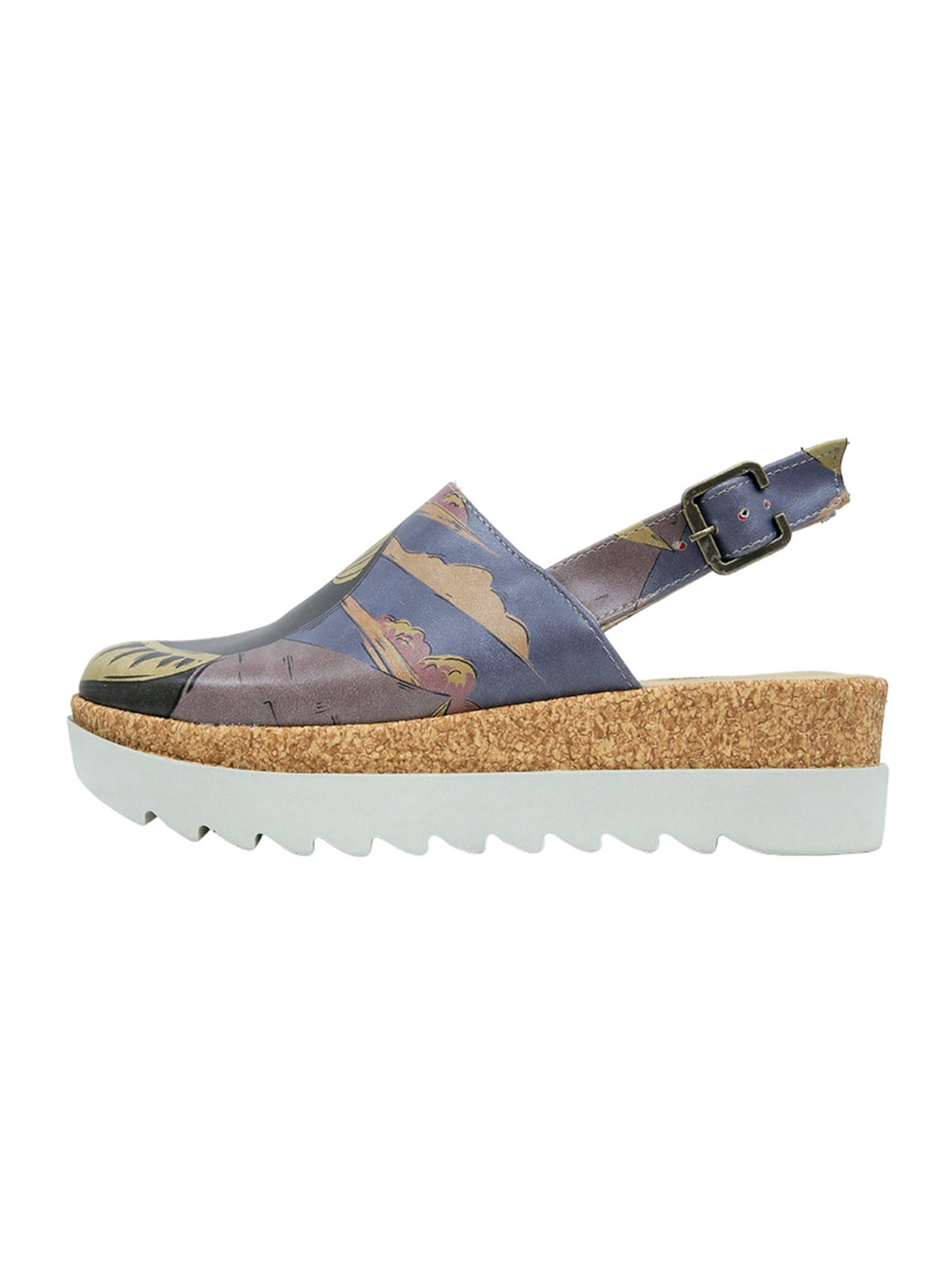 DOGO Clogs 'DOGO Akita - Ancient Egypt' in Blue: front