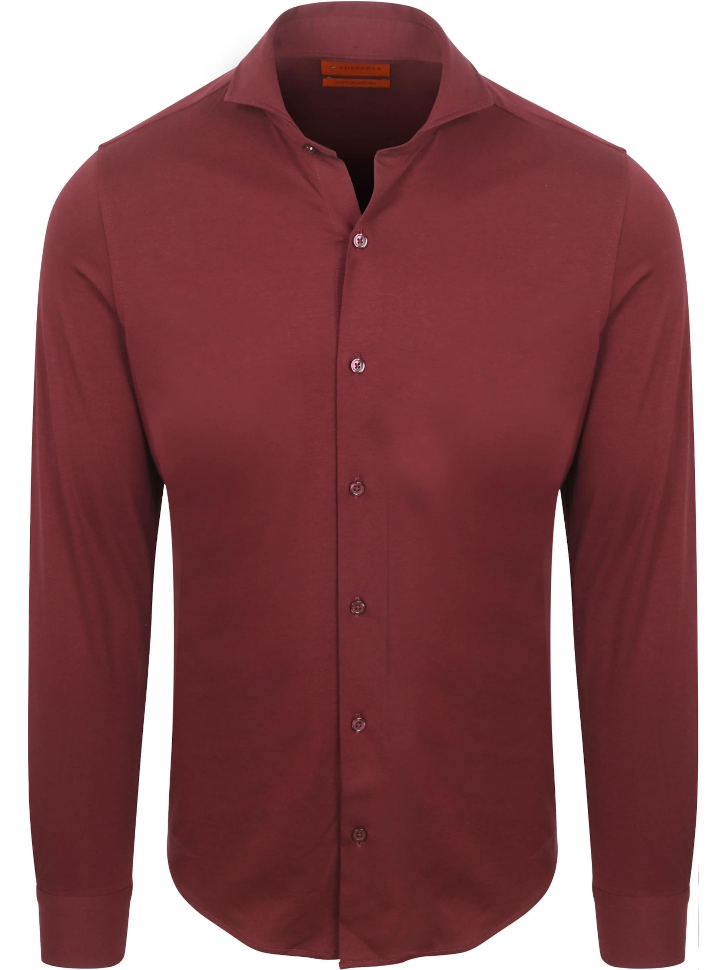 Suitable Slim fit Button Up Shirt in Red