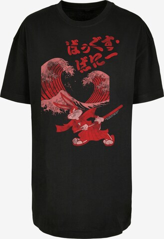 F4NT4STIC Shirt 'Looney Tunes Trickfilm Serie Cartoon Bugs Bunny Shogun' in Black: front