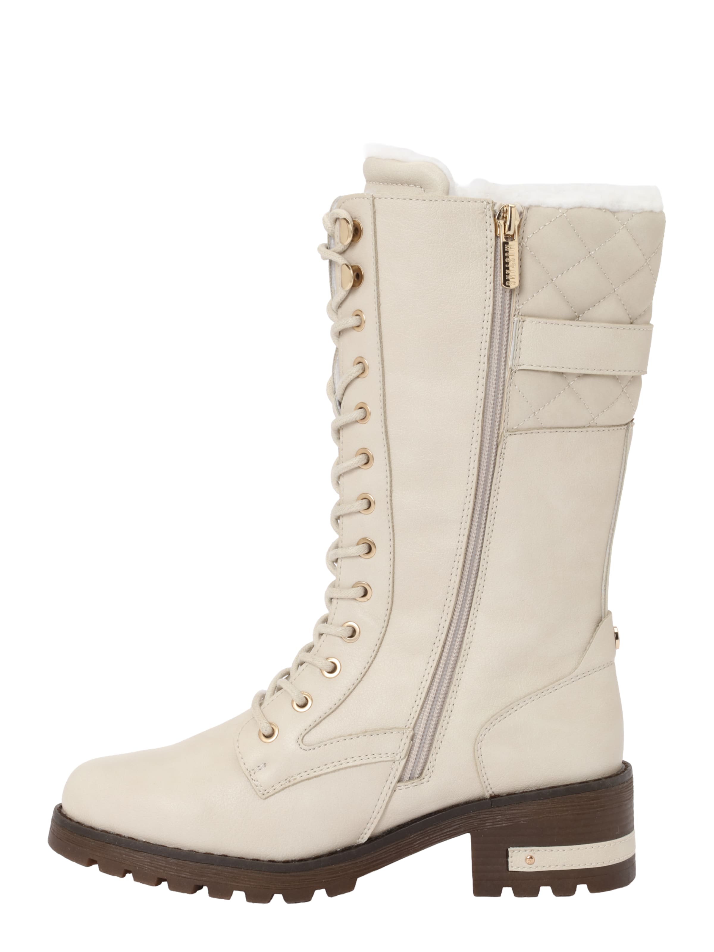 MUSTANG Fűzős csizmák - bézs