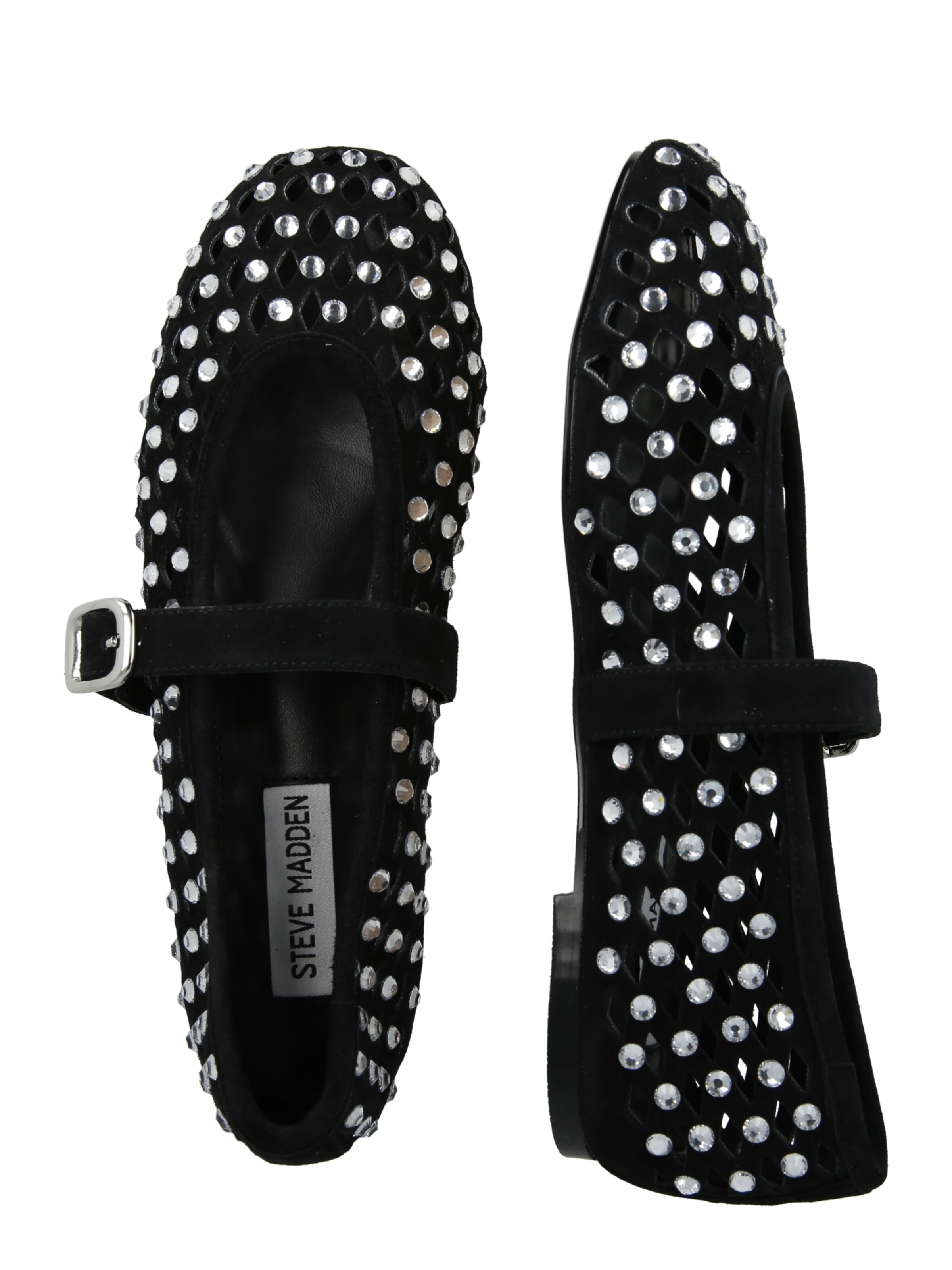 STEVE MADDEN Ballerina met riempjes 'Rerun' in Zwart