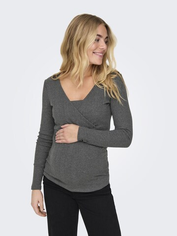 Only Maternity Top in Grijs: voorkant