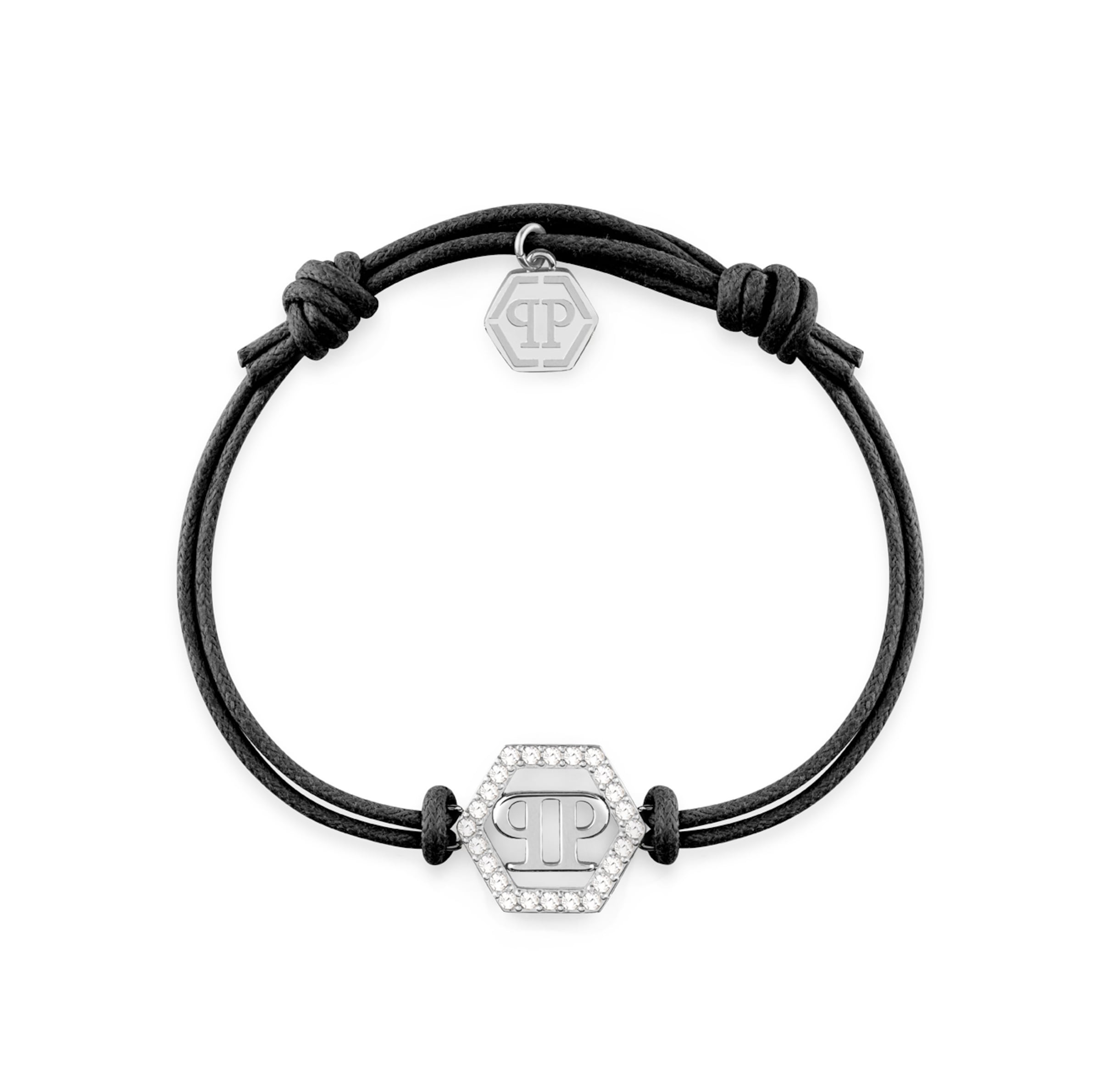 Philipp Plein Jewellery Armband 'LINKED' in Schwarz: Vorderseite