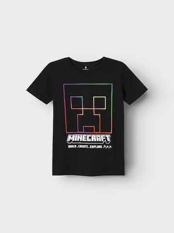 NAME IT Shirt 'Jinko Minecraft' in Zwart