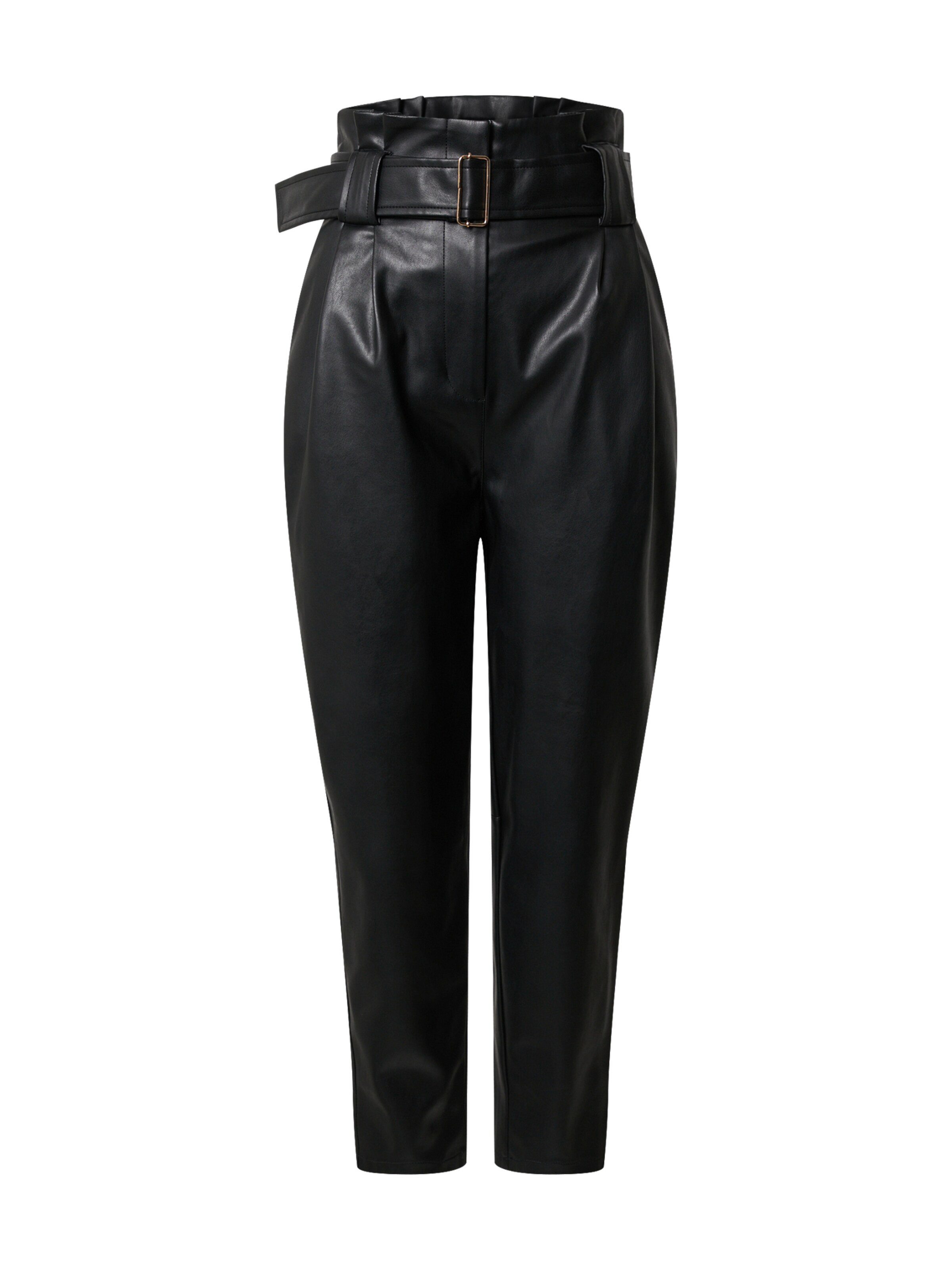 EDITED Loosefit Bukser med fals 'Margit' i sort: forside