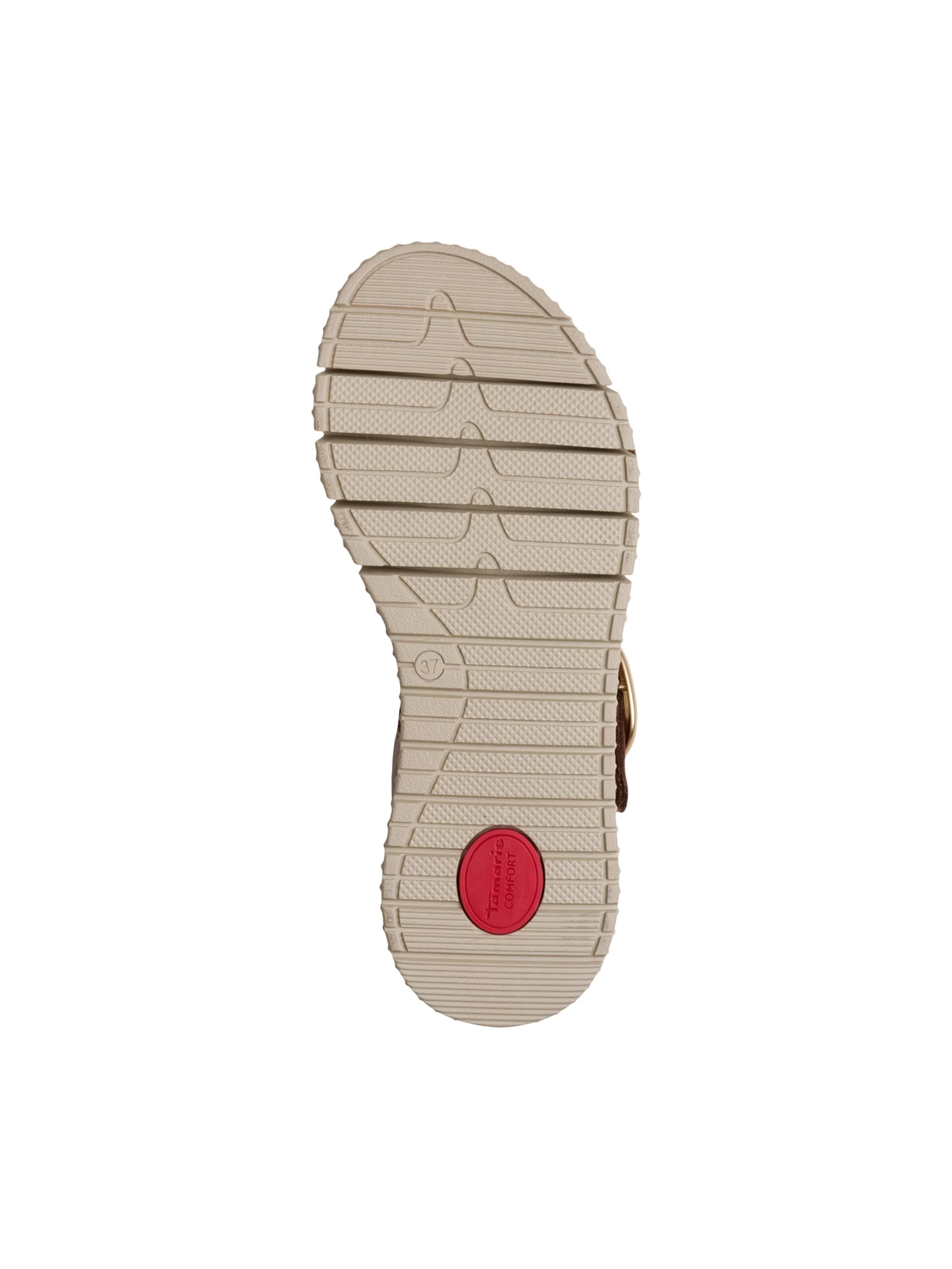 Sandales 'Bequeme Keilabsatz-Sandalen aus Leder' Tamaris en marron