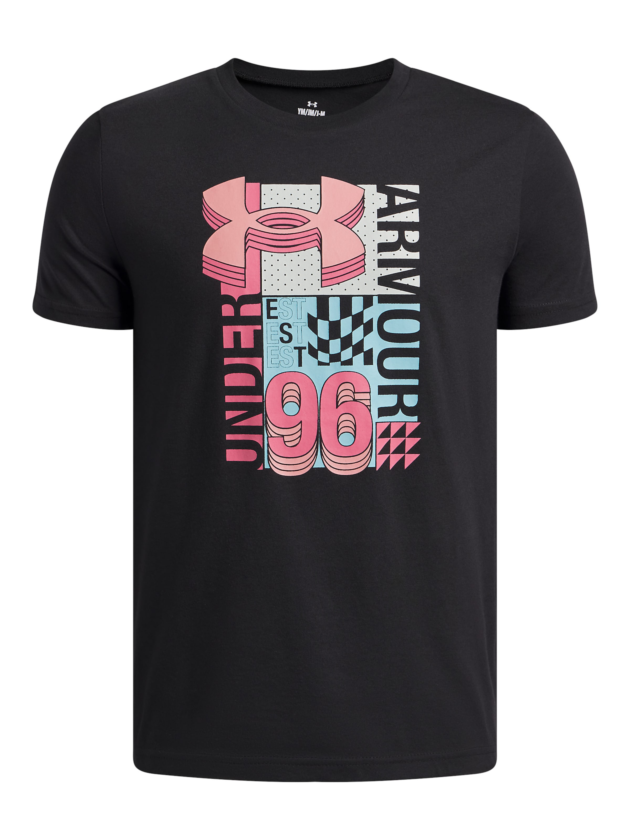 UNDER ARMOUR Performance shirt 'Collage' in Black: front