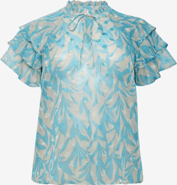 KAFFE CURVE Blouse 'Lina' in Blauw: voorkant