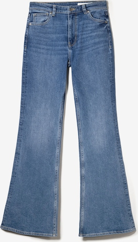 BershkaFlared/zvonoliki kroj Traperice - plava boja: prednji dio