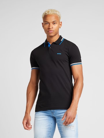 BOSS Poloshirt 'PAUL' in Schwarz: Vorderseite