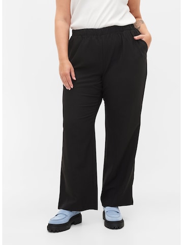 Zizzi - Bootcut Pantalón 'Mia' en negro: frente