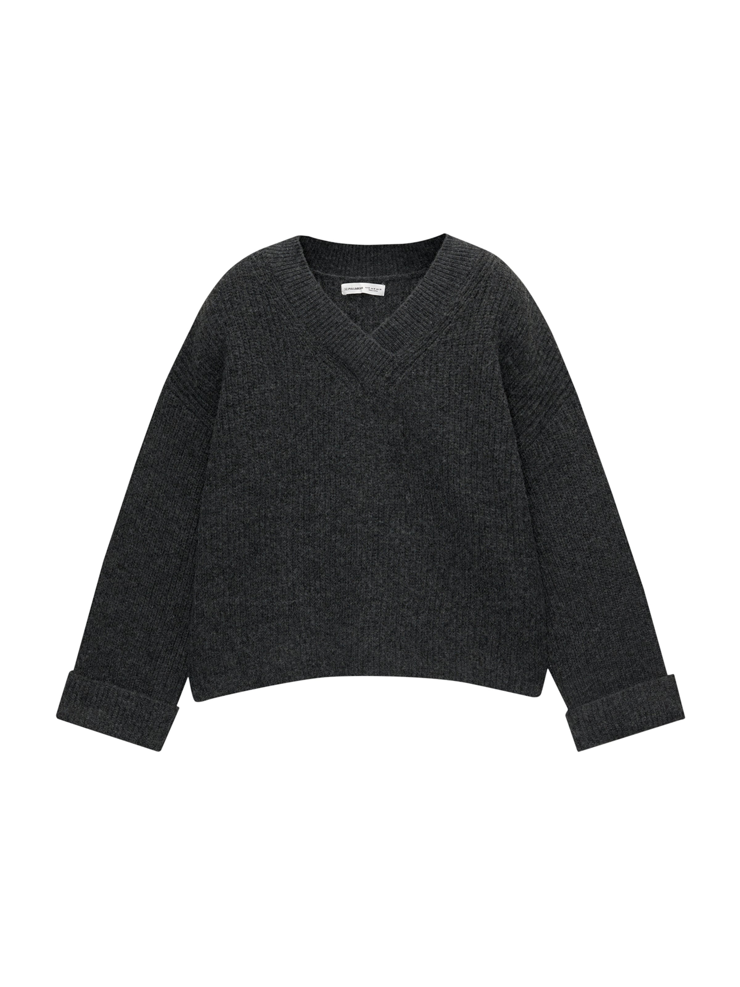 Pull&Bear Sveter - Sivá: predná strana