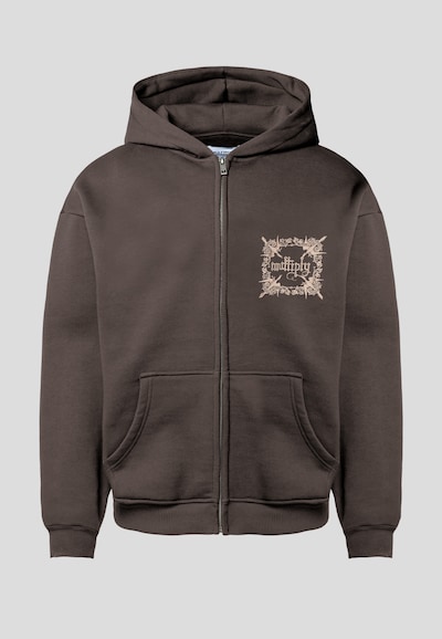 Giacca di felpa 'Regalia' Multiply Apparel di colore beige / marrone scuro, Visualizzazione prodotti