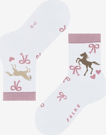 FALKE Socks 'Western Horses' in White: front