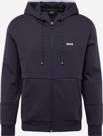 BOSS Zip-Up Hoodie 'Saggy 1' in Blue: front