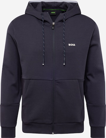 BOSS Green Zip-Up Hoodie 'Saggy 1' in Blue: front