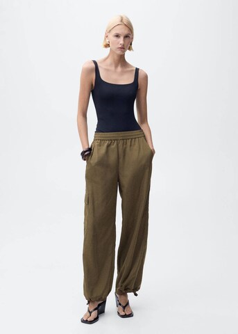 MANGO Loosefit Hose 'Vicky' in Grün