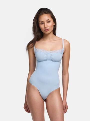 cfab (formerly creamy fabrics) Shapingbody 'Bodysuit Sculpting Shapewear mit Lace' i blå: framsida