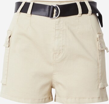 Regular Pantalon cargo Tally Weijl en beige : devant