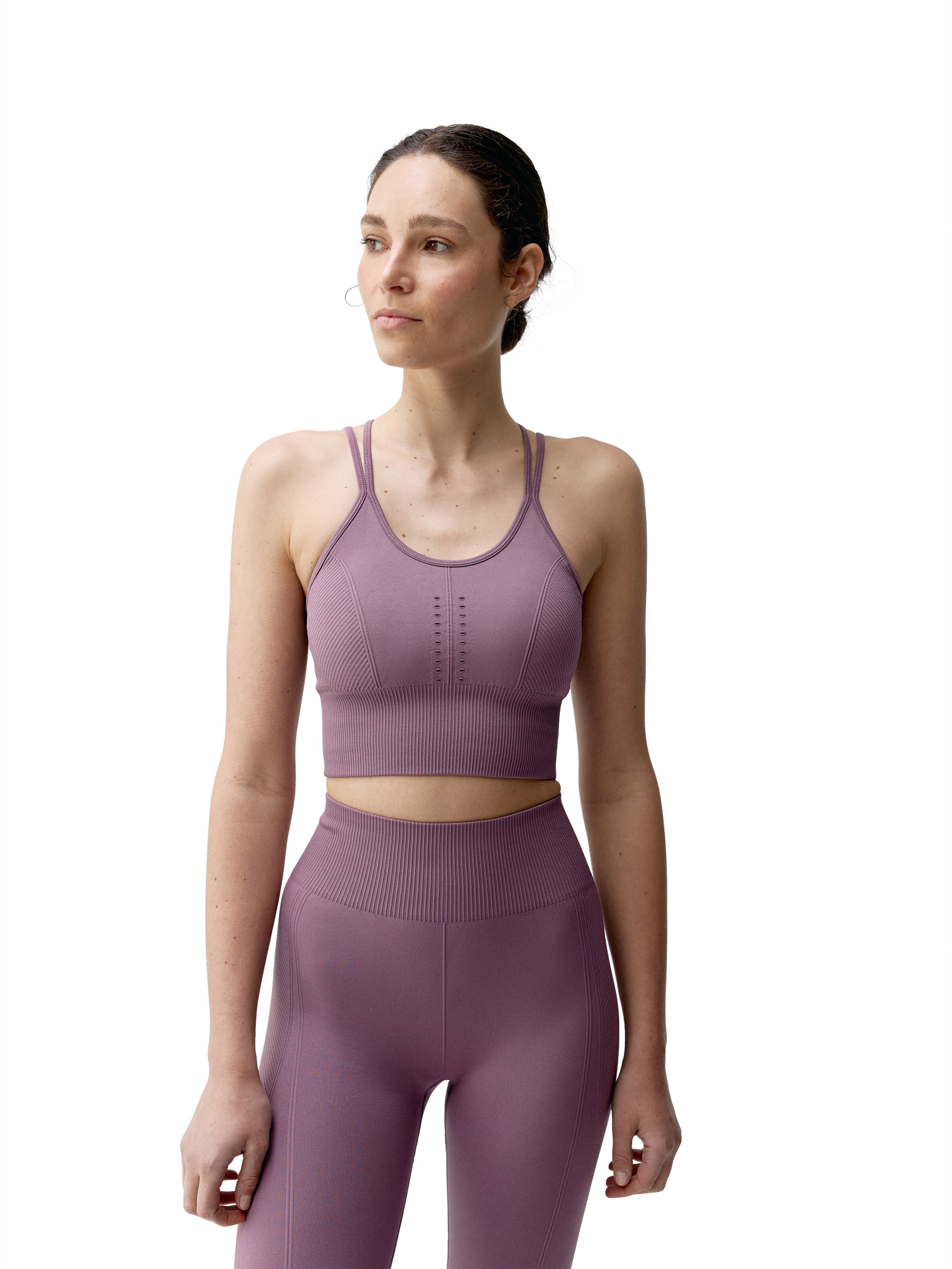 Born Living Yoga Sporttop ' India ' in Lila: voorkant