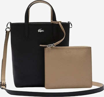 LACOSTE Shopper 'Lacoste Cabas/shopping réversible Noir Krema' in Zwart: voorkant