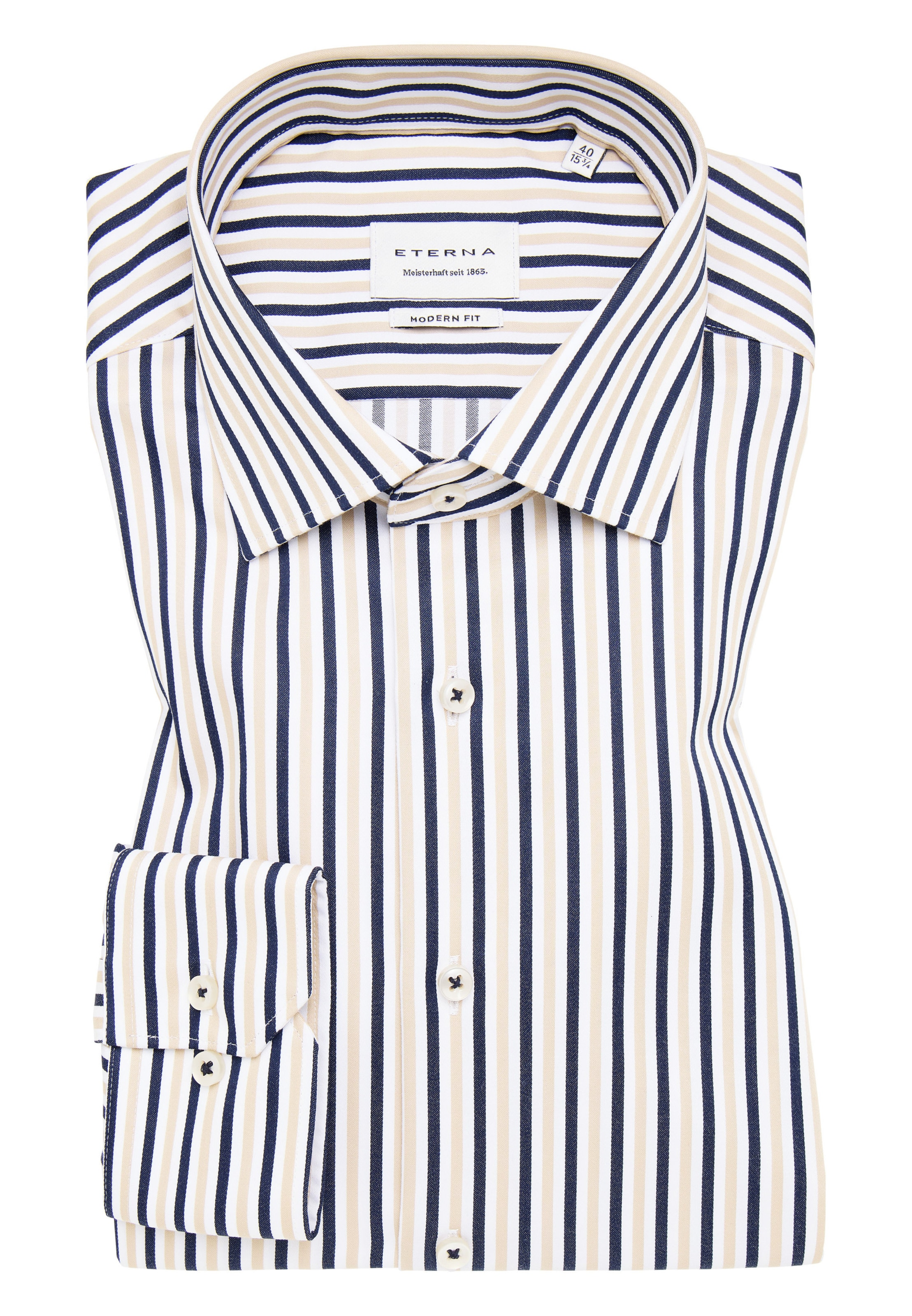 ETERNA Slim Fit Hemd in Beige