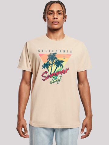 F4NT4STIC Shirt 'California Palmen Retro' in Beige: voorkant