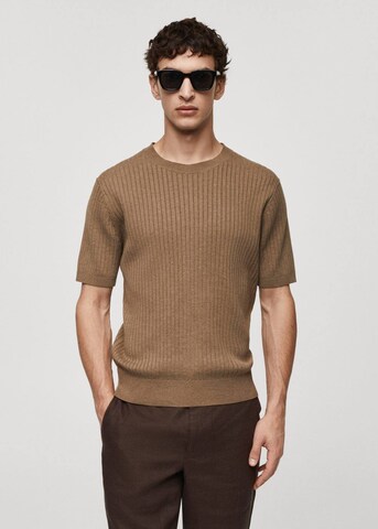 MANGO MAN Shirt in Brown: front