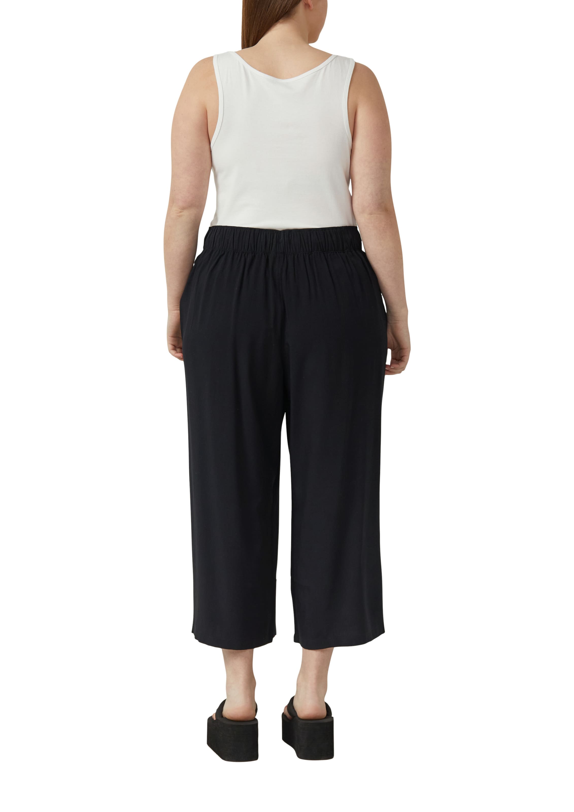 Wide Leg Pantalon QS en noir