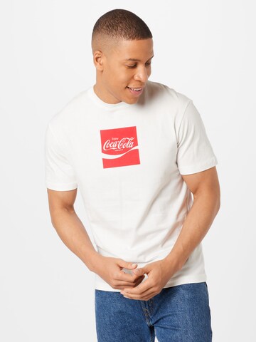 Maglietta 'COCA COLA' di JACK & JONES in bianco: frontale