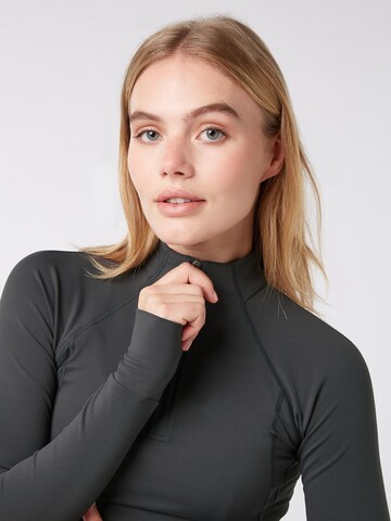 YO-GAYA Sports top 'Quarter Zip Long Sleeve Top' in Grey