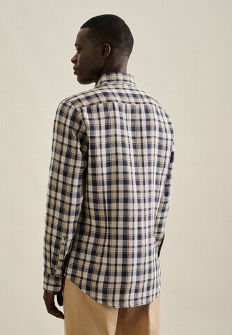 SEIDENSTICKER Comfort fit Overhemd 'Smart Linen' in Blauw