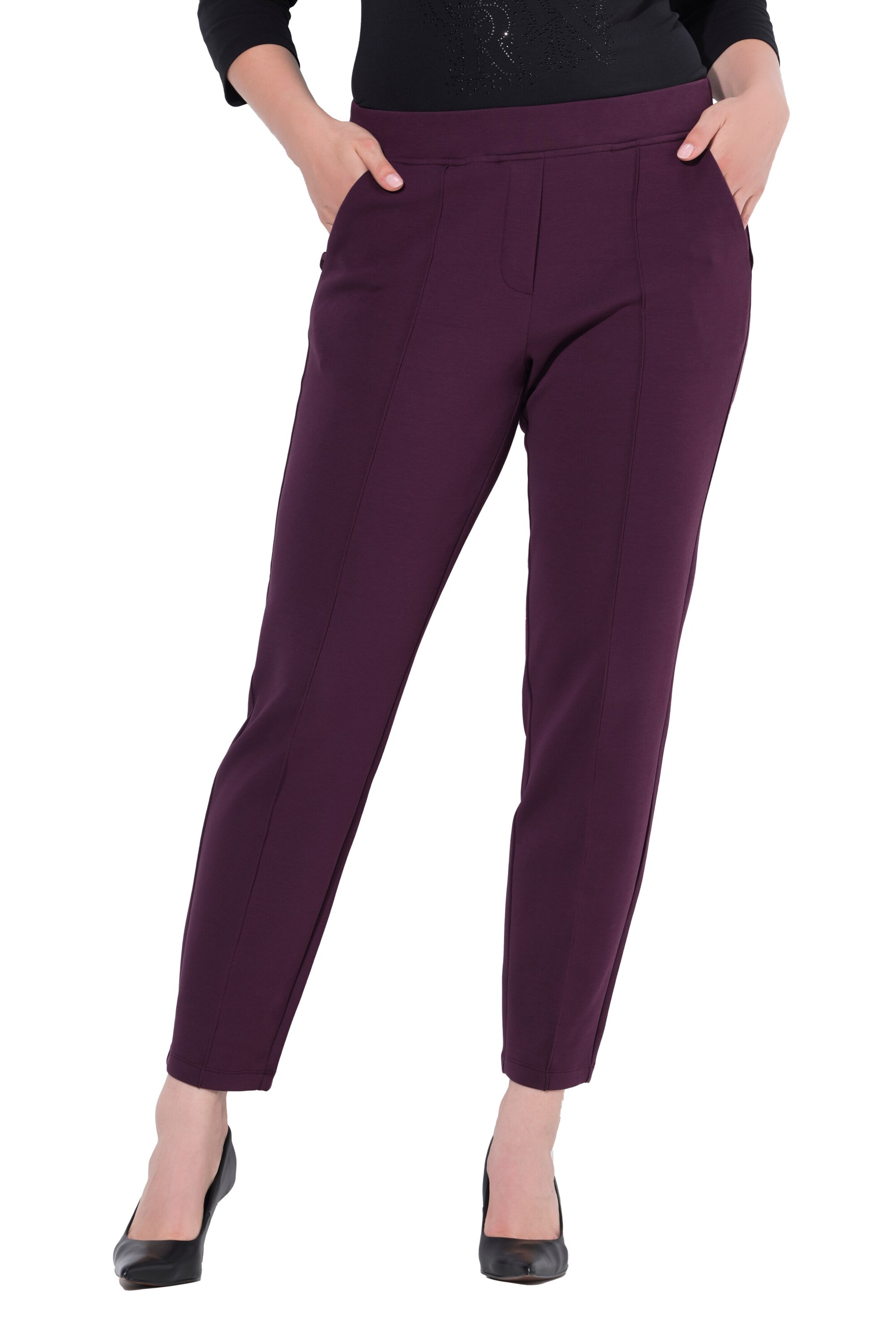 Ulla Popken Regular Trousers 'Punto Di Roma' in Purple: front