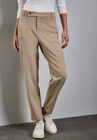 STREET ONE Regular Hose im Casual Fit in Beige: Vorderseite
