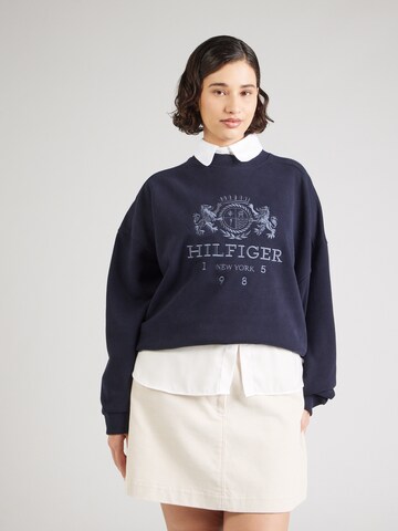 Sweat-shirt Tommy Hilfiger Curve en bleu : devant