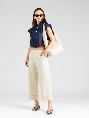 s.Oliver Loosefit Παντελόνι με τσάκιση σε μπεζ