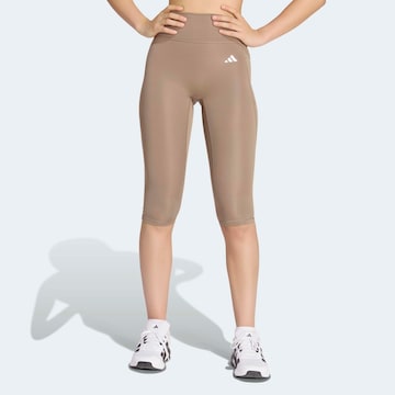 ADIDAS PERFORMANCE Workout Pants in Beige: front