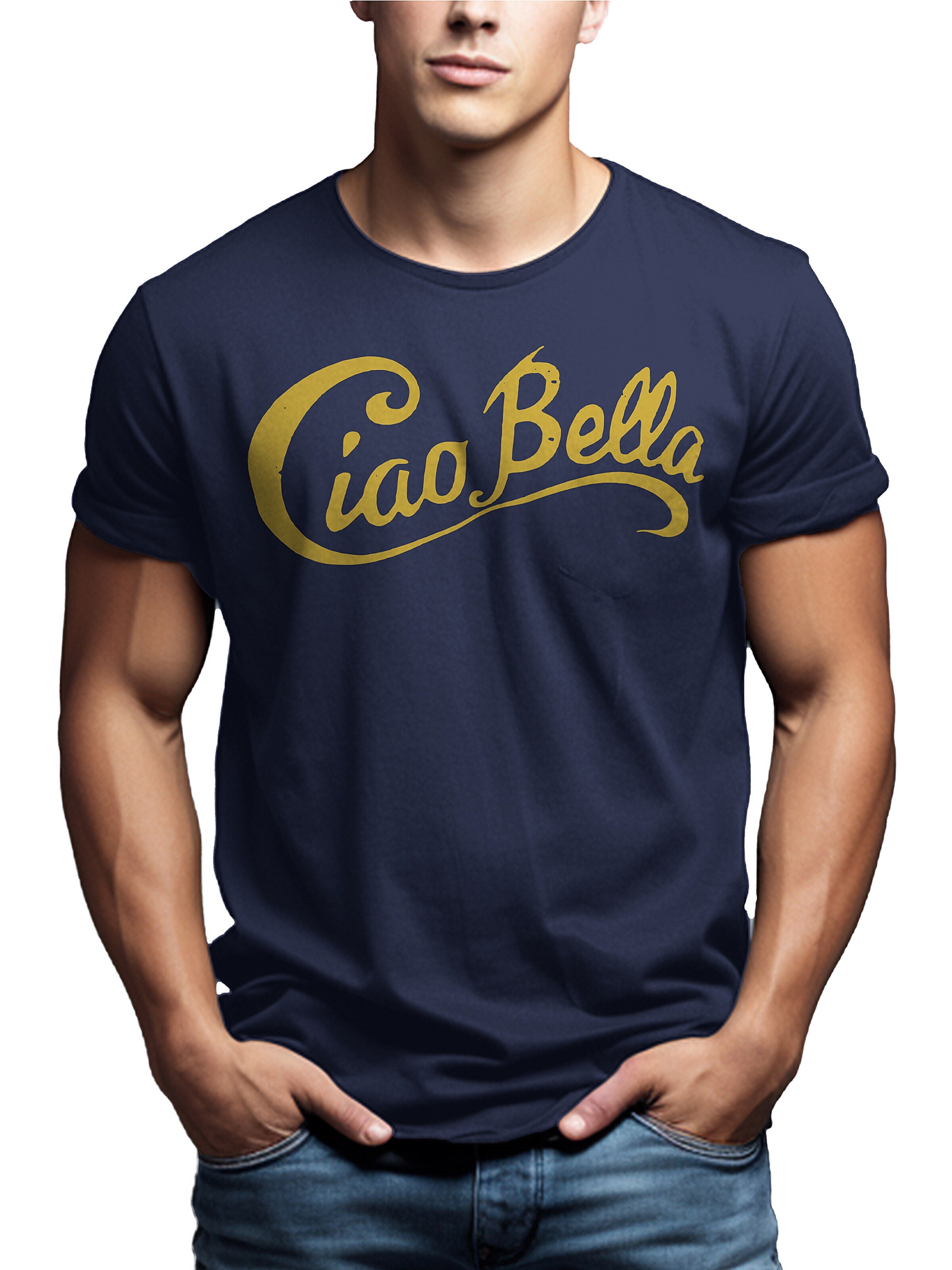MAKAYA Shirt 'Ciao Bella' in Blue