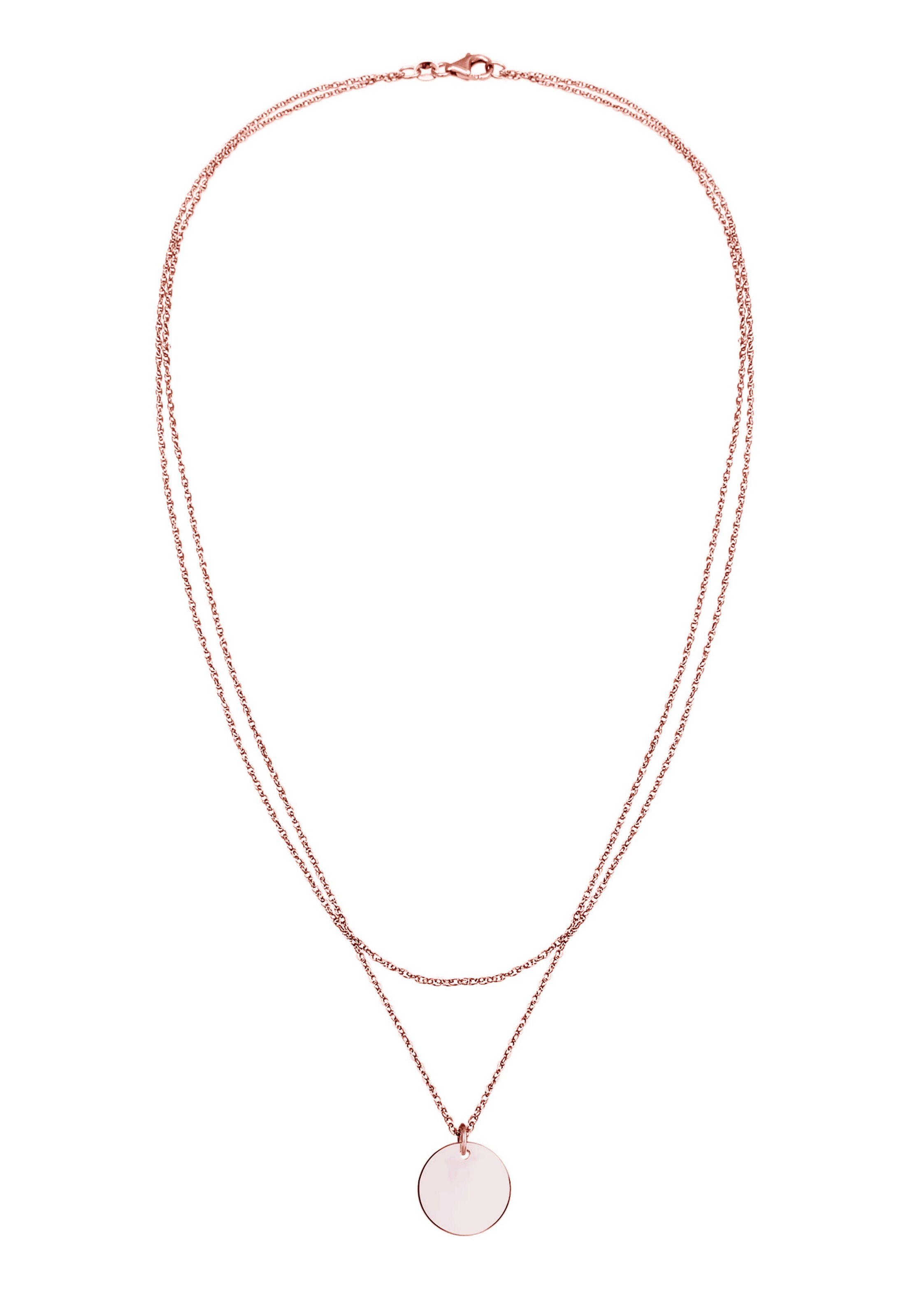 Frauen Schmuck ELLI Halskette Geo, Kreis, Layer in Rosegold - UL17412