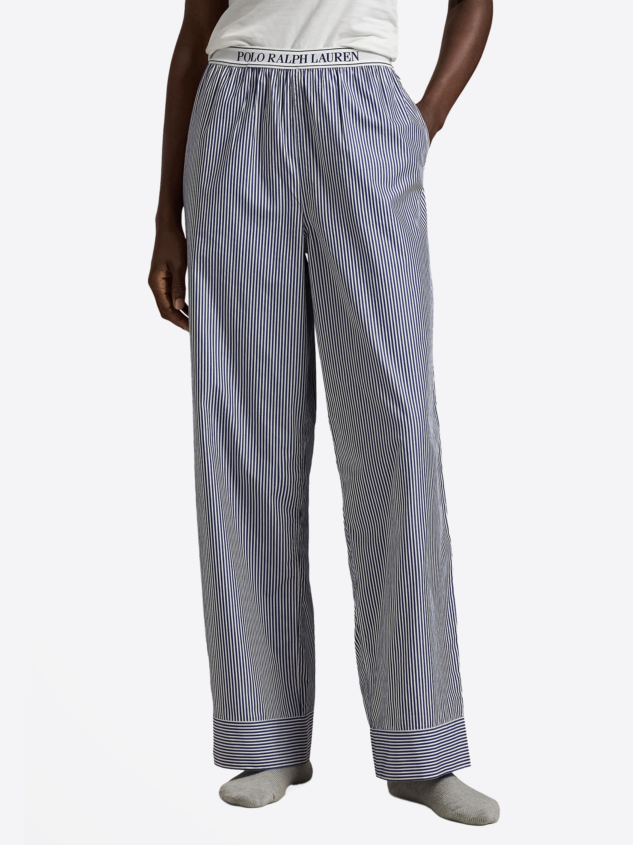 Polo Ralph Lauren Pyjamabroek ' Shirting Stripes ' in Blauw: voorkant