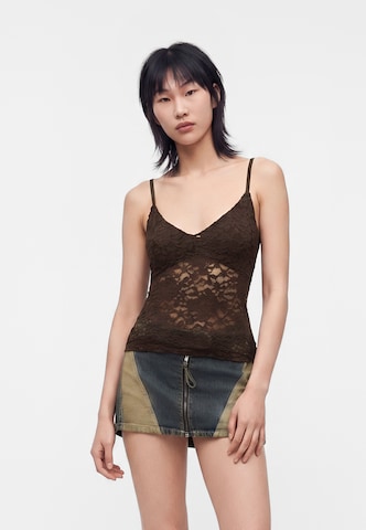 HOLLISTER Top w kolorze brązowy