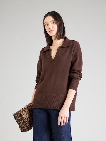 Pull-over PIECES en marron : devant