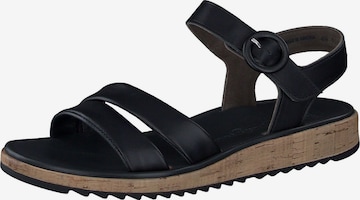 Paul Green Sandalen met riem in Zwart: voorkant