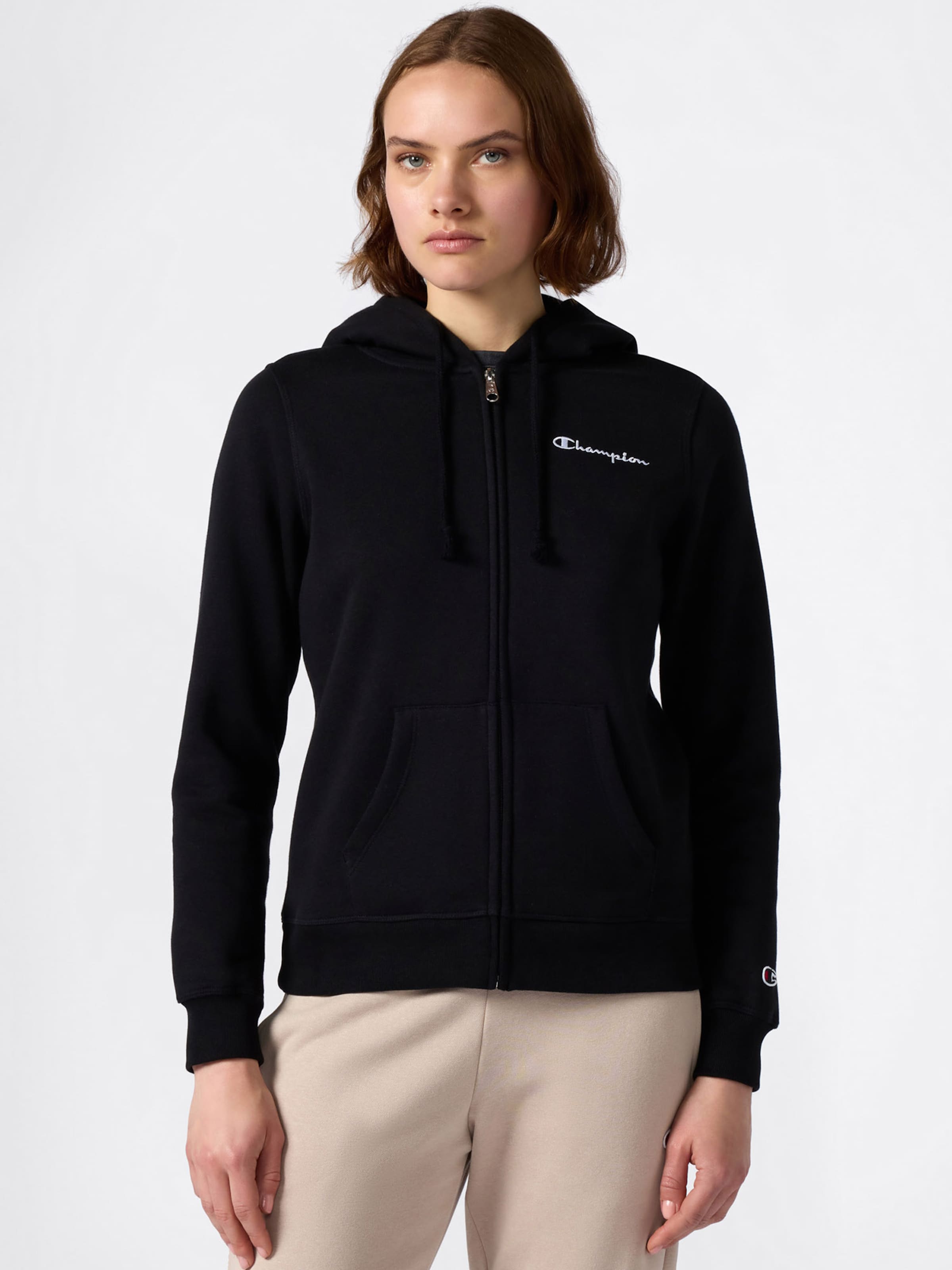 Champion Zip-Up Hoodie in Black | ABOUT YOU