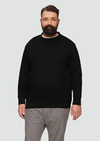 s.Oliver Sweatshirt in Zwart: voorkant