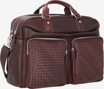 bugatti Document Bag 'Woven' in Brown