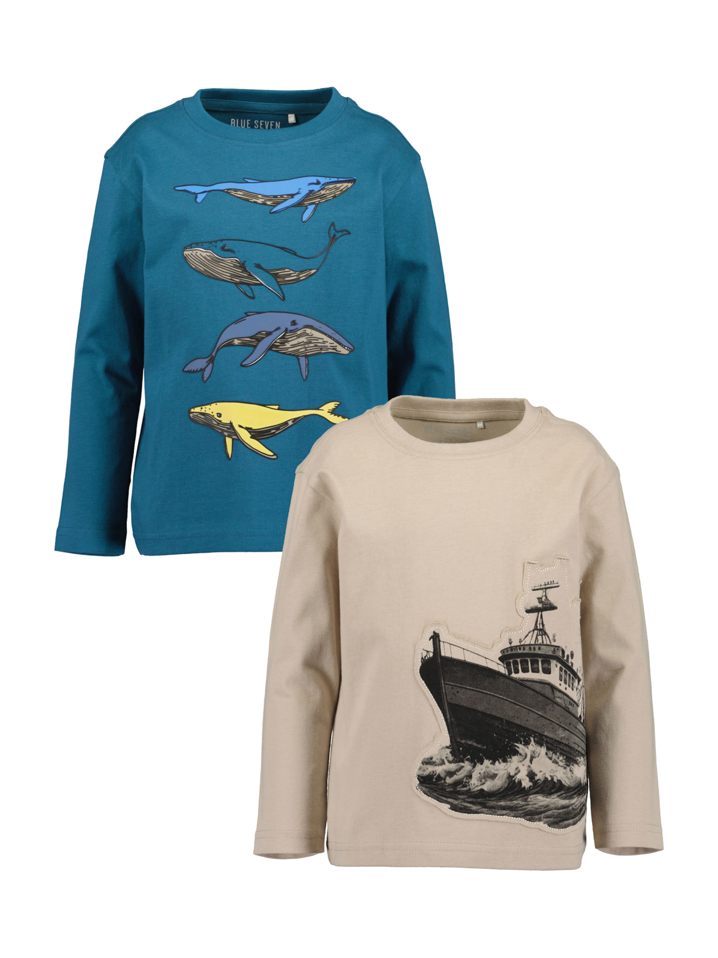 Tricou de la BLUE SEVEN pe bej: față