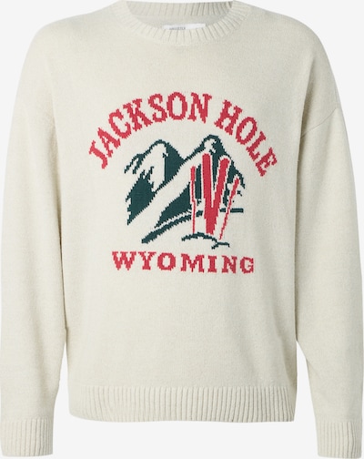 Megztinis iš HOLLISTER, spalva – tamsiai žalia / ryškiai raudona / natūrali balta, Prekių apžvalga