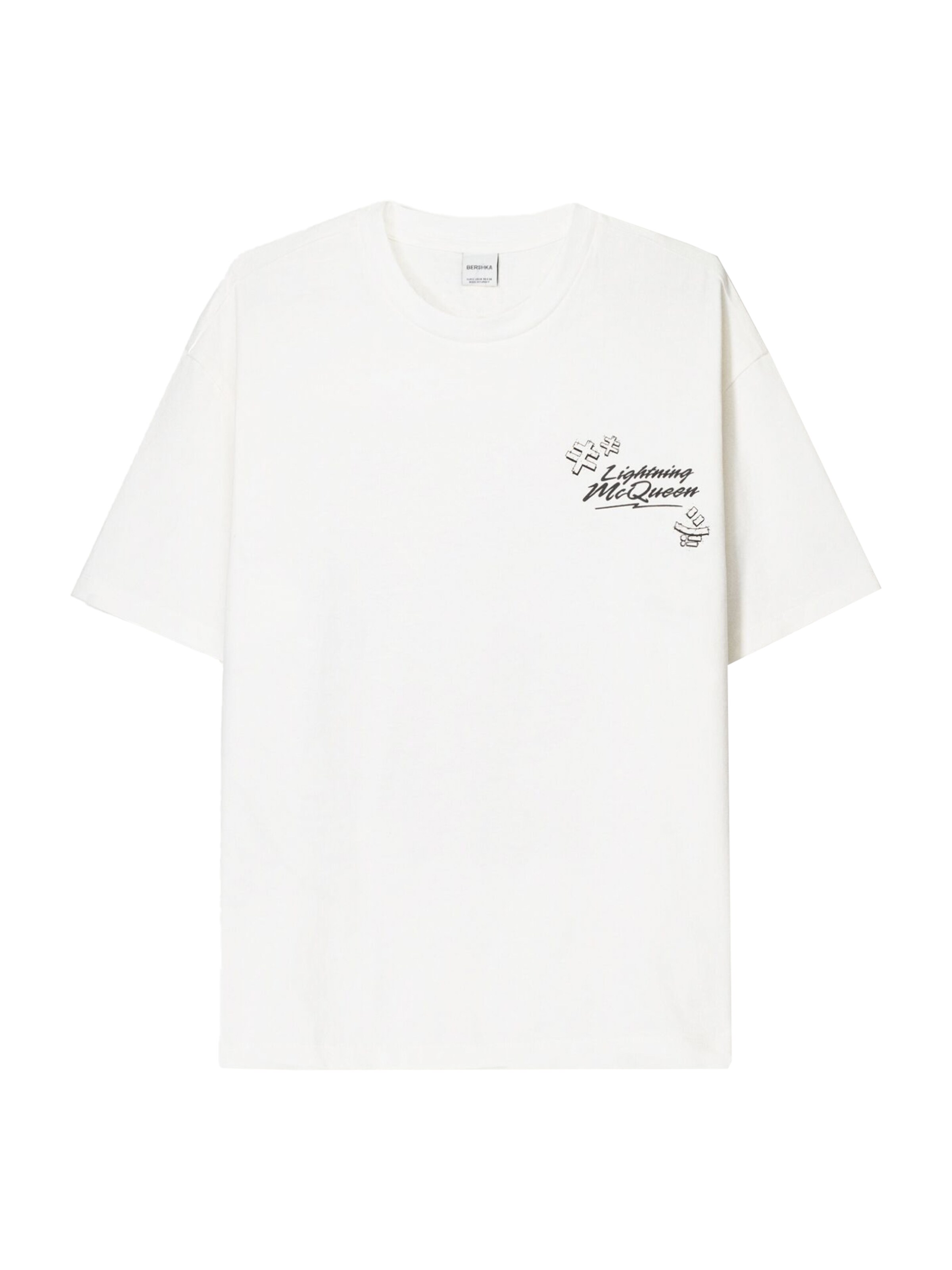 Bershka Тениска в бяло: отпред